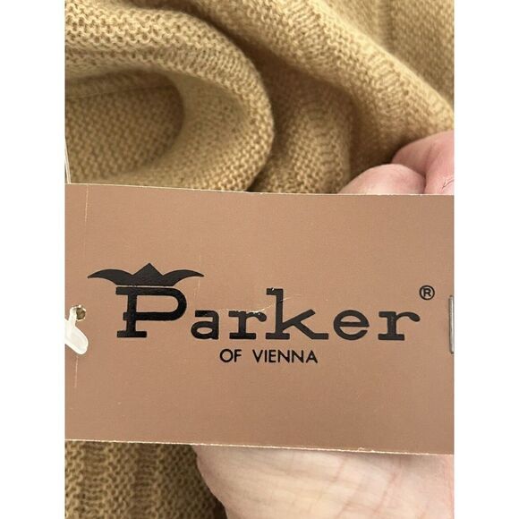 Parker Of Vienna Vintage 100% Wool Cardigan Sweater Tan Medium - Picture 7 of 7